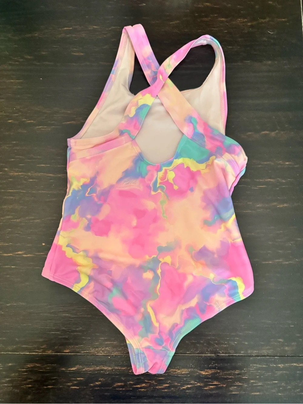 New! Lands' End Girls' UPF 50+ Stretch Crisscross Back One-Piece Swimsuit Small